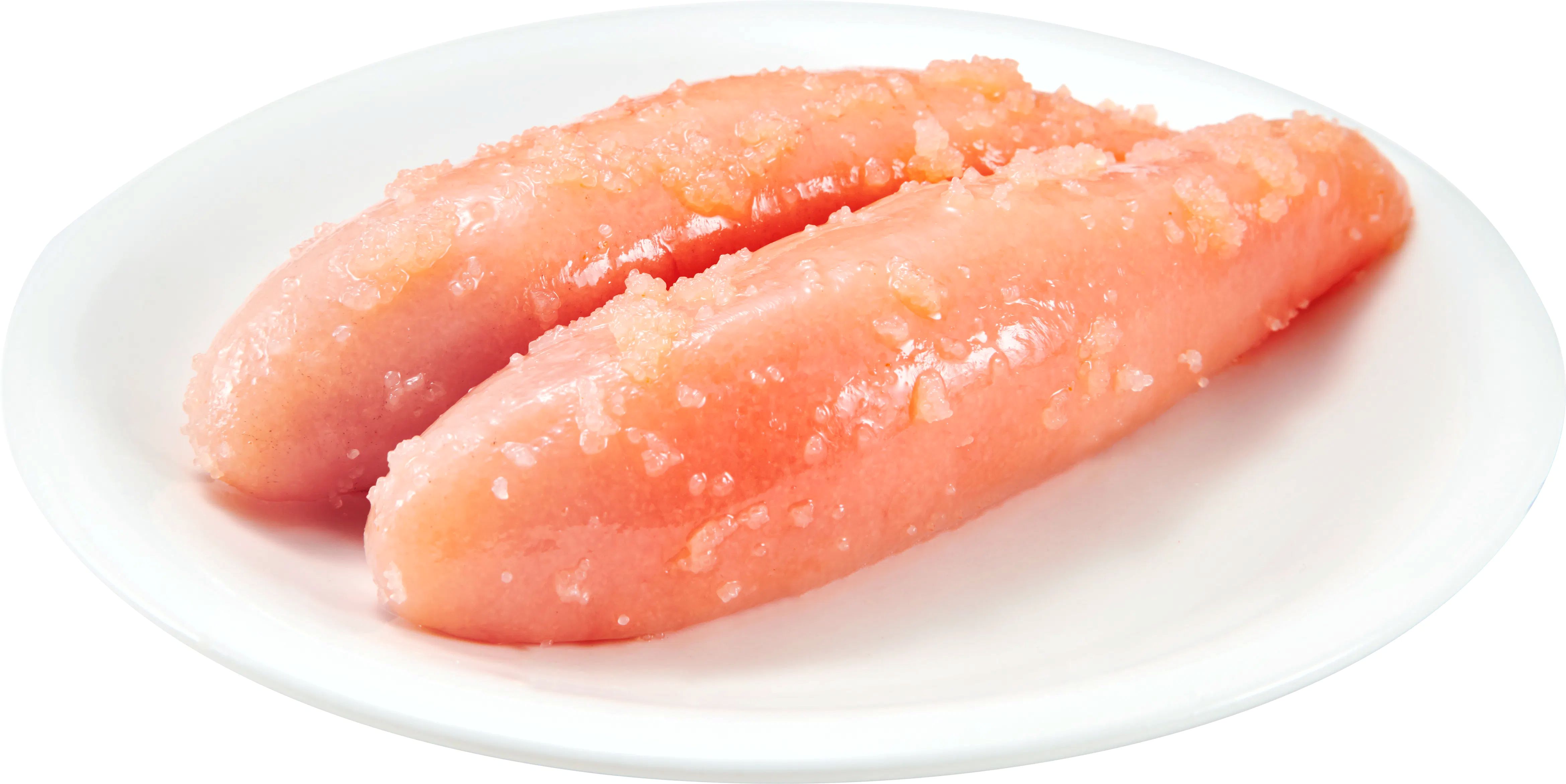 お酒をベースに水を1滴も使わず、味わい深い「匠のたれ」に168時間漬け込んだ熟成辛子明太子